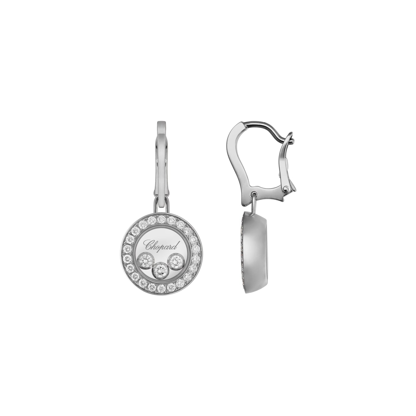 HAPPY DIAMONDS ICONS EARRINGS, ETHICAL WHITE GOLD, DIAMONDS 83A018-1401