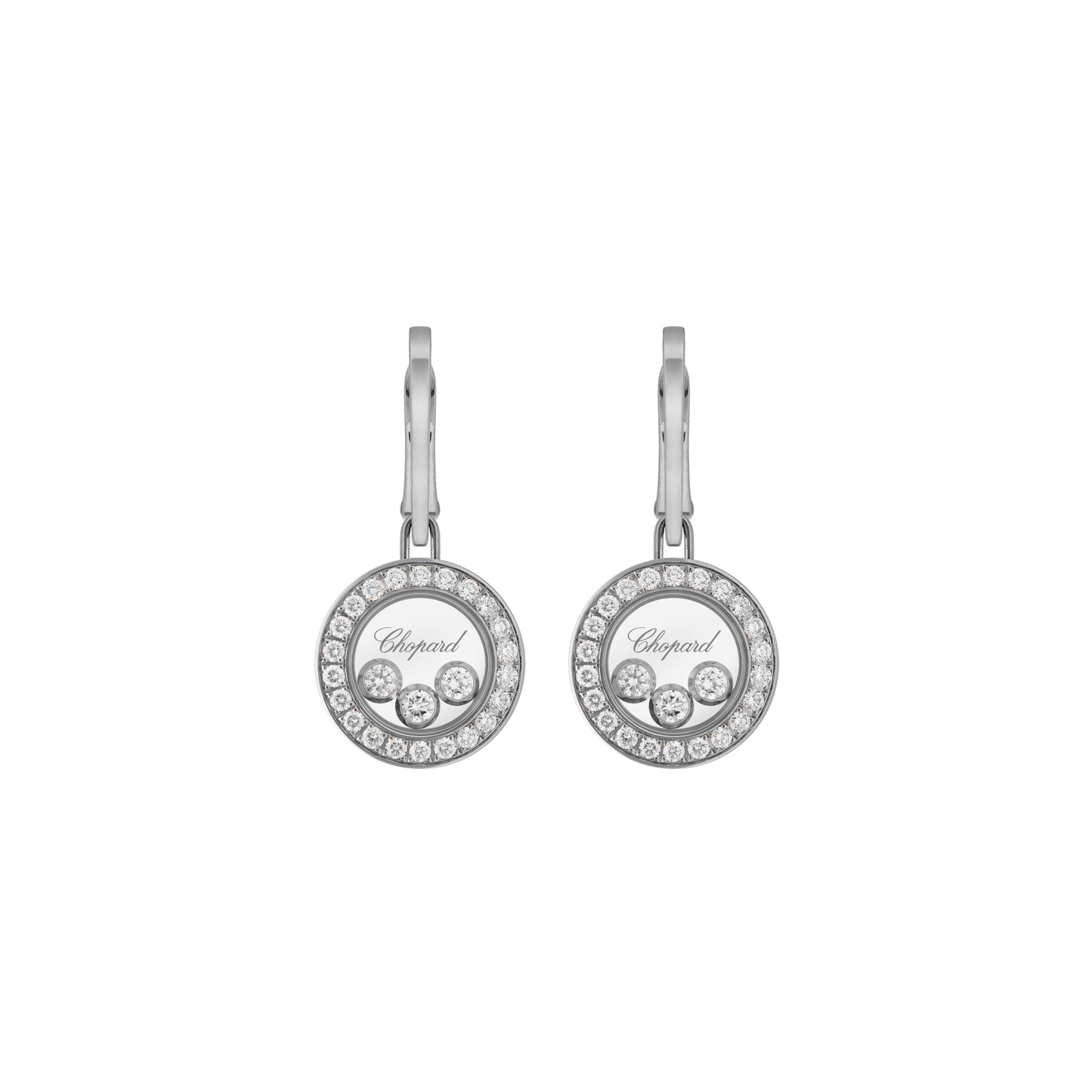 HAPPY DIAMONDS ICONS EARRINGS, ETHICAL WHITE GOLD, DIAMONDS 83A018-1401