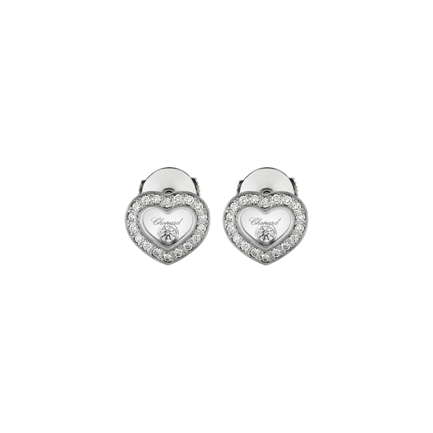 HAPPY DIAMONDS ICONS EARRINGS, ETHICAL WHITE GOLD, DIAMONDS 83A054-1201