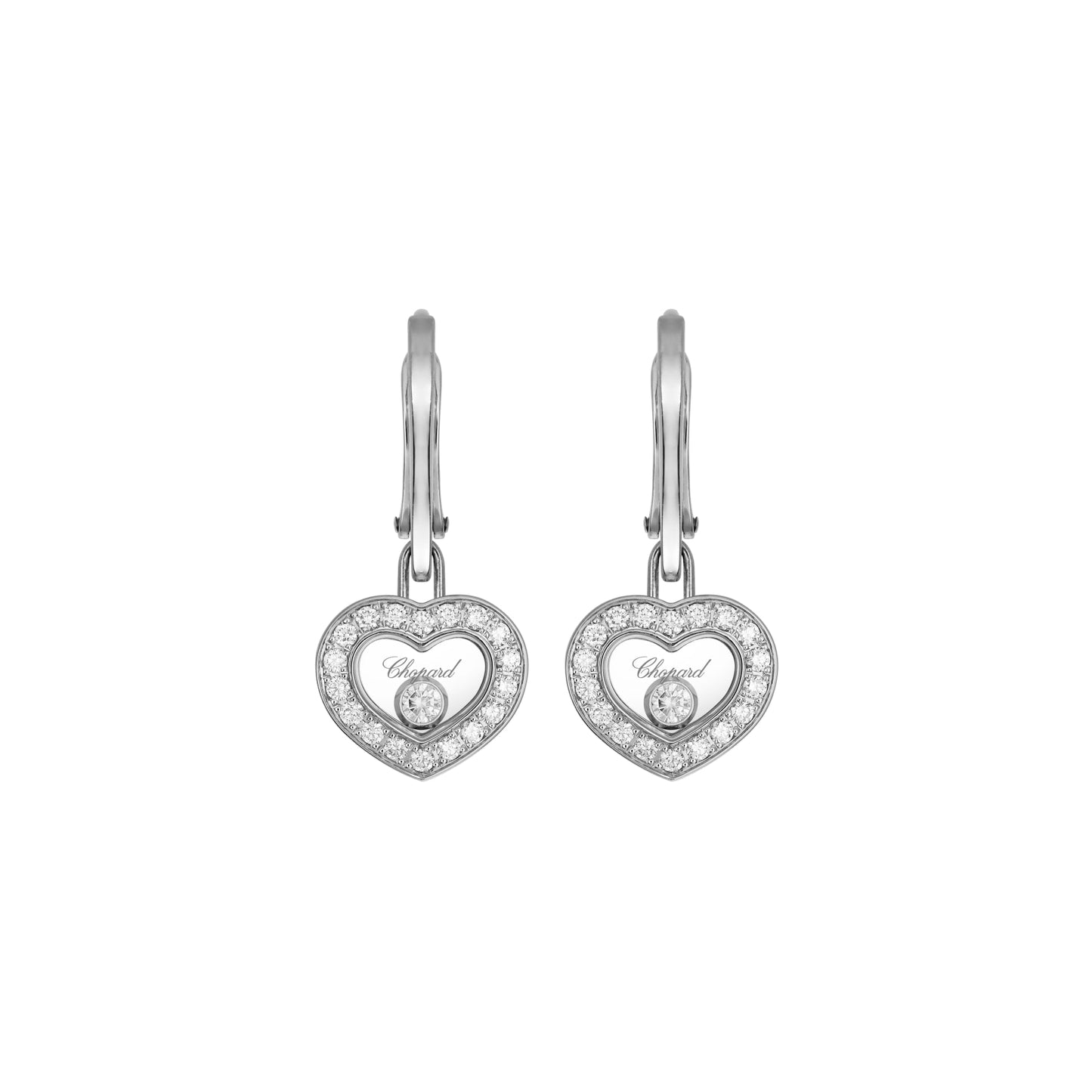 HAPPY DIAMONDS ICONS EARRINGS, ETHICAL WHITE GOLD, DIAMONDS 83A054-1401