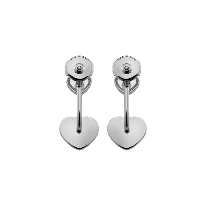 HAPPY HEARTS EARRINGS, ETHICAL WHITE GOLD, DIAMONDS, ONYX 83A082-1201