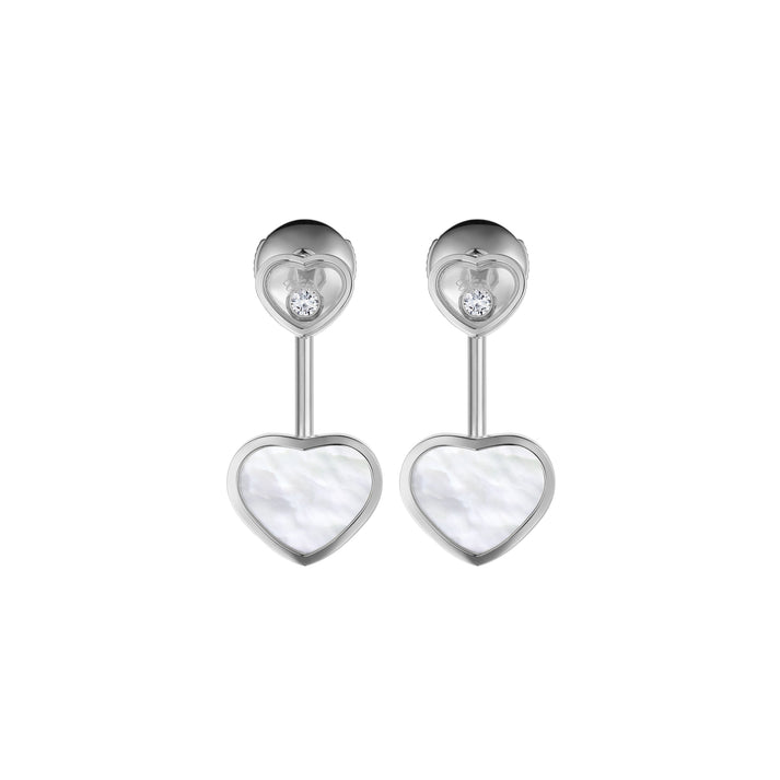 HAPPY HEARTS EARRINGS, ETHICAL WHITE GOLD, DIAMONDS, MOTHER-OF-PEARL 83A082-1301