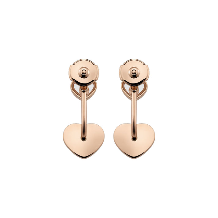 HAPPY HEARTS EARRINGS, ETHICAL ROSE GOLD, DIAMONDS, ONYX 83A082-5201