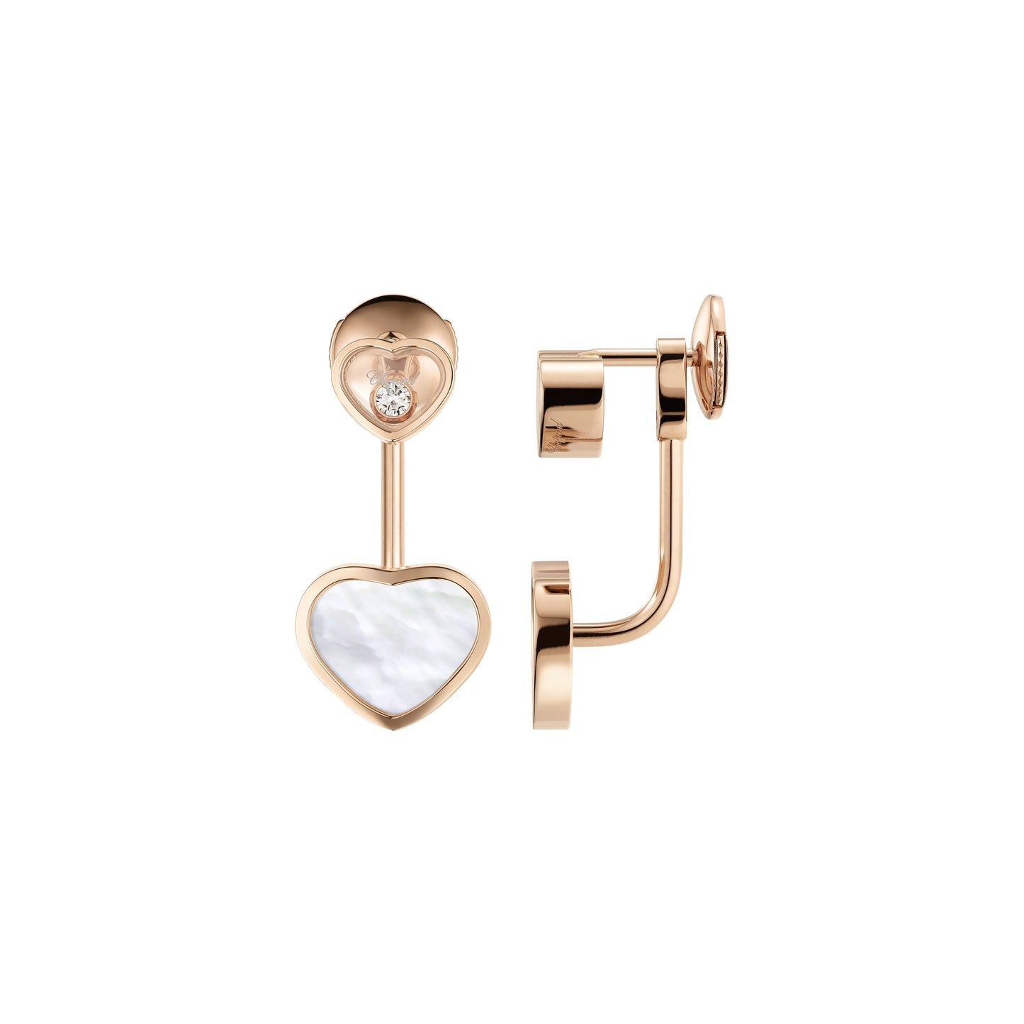 HAPPY HEARTS EARRINGS, ETHICAL ROSE GOLD, DIAMONDS, MOTHER-OF-PEARL 83A082-5301