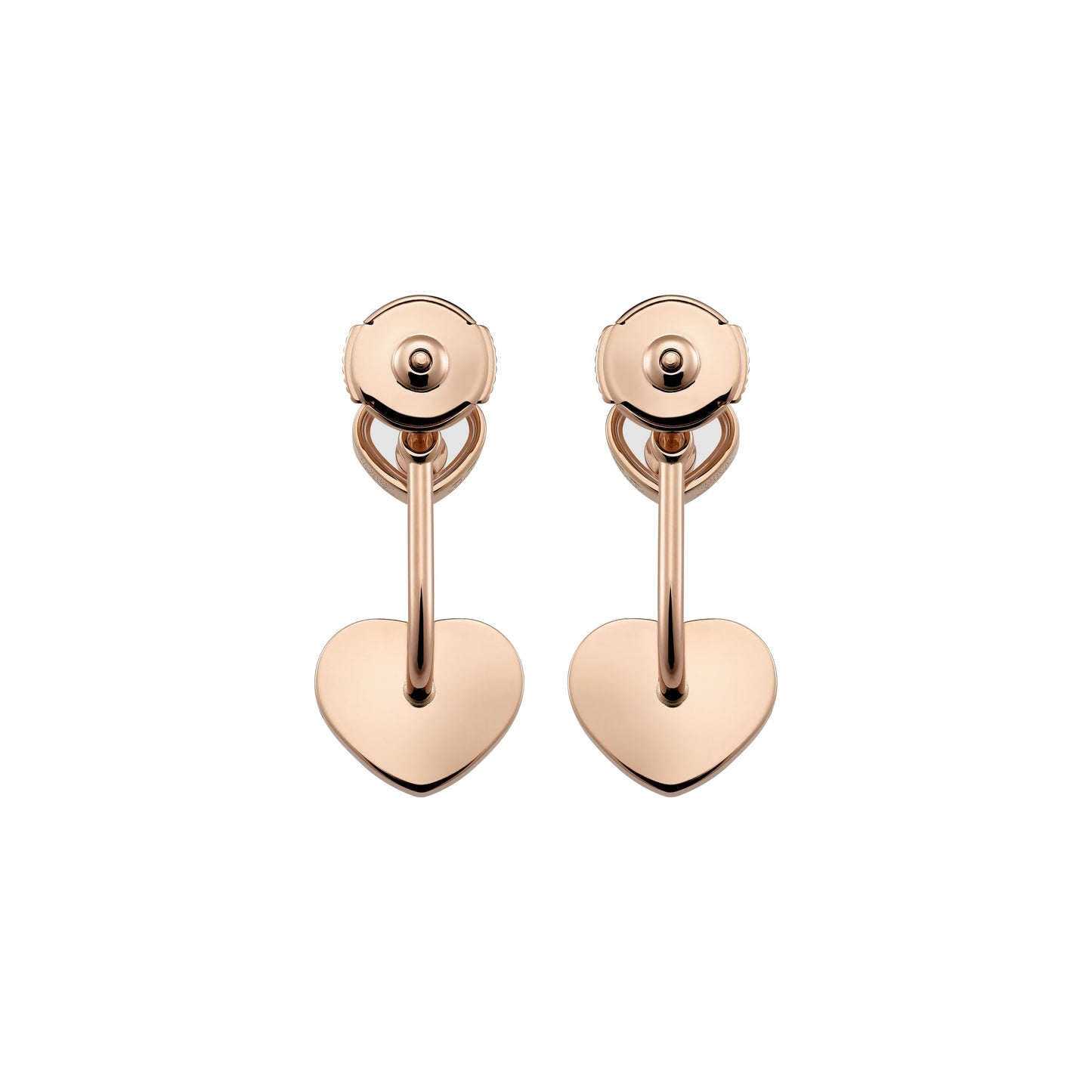 HAPPY HEARTS EARRINGS, ETHICAL ROSE GOLD, DIAMONDS, RED STONE 83A082-5801