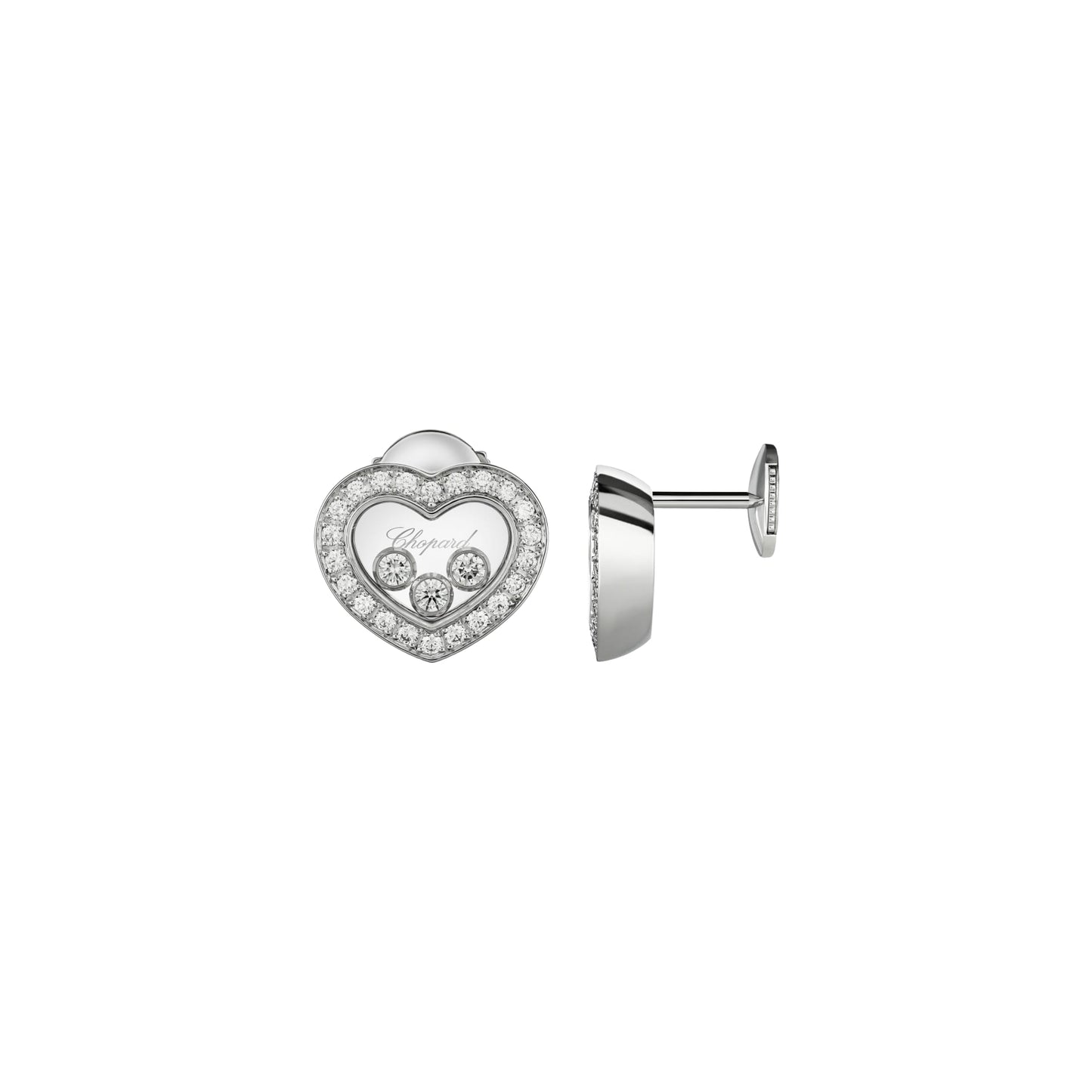 HAPPY DIAMONDS ICONS EARRINGS, ETHICAL WHITE GOLD, DIAMONDS 83A611-1201