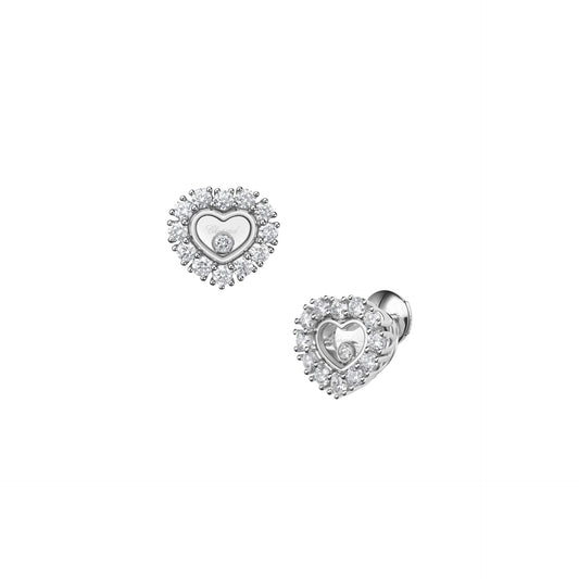 HAPPY DIAMONDS ICONS JOAILLERIE EARRINGS, ETHICAL WHITE GOLD, DIAMONDS 83A616-1001