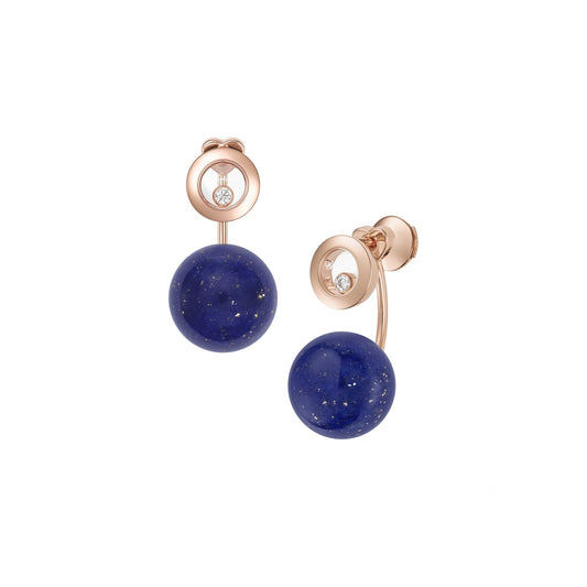 HAPPY DIAMONDS PLANET EARRINGS, ETHICAL ROSE GOLD, DIAMONDS, LAPIS LAZULI 83A619-5501