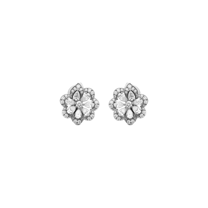 PRECIOUS LACE MINI-FROU-FROU EARRINGS, ETHICAL WHITE GOLD, DIAMONDS 848347-1001