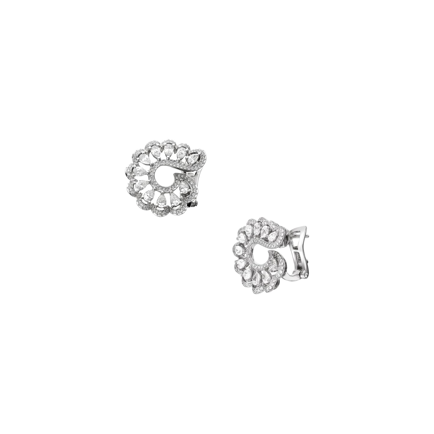 PRECIOUS LACE VAGUE EARRINGS, ETHICAL WHITE GOLD, DIAMONDS 848349-1001