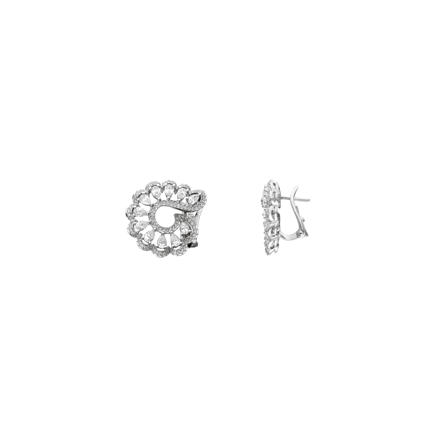 PRECIOUS LACE VAGUE EARRINGS, ETHICAL WHITE GOLD, DIAMONDS 848349-1001