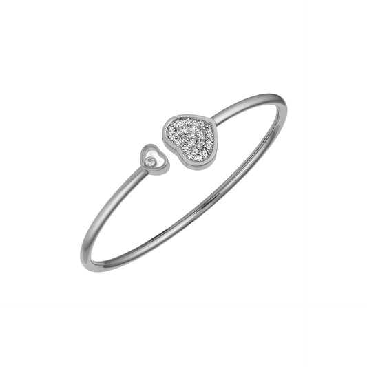 HAPPY HEARTS BANGLE, ETHICAL WHITE GOLD, DIAMONDS 857482-1900