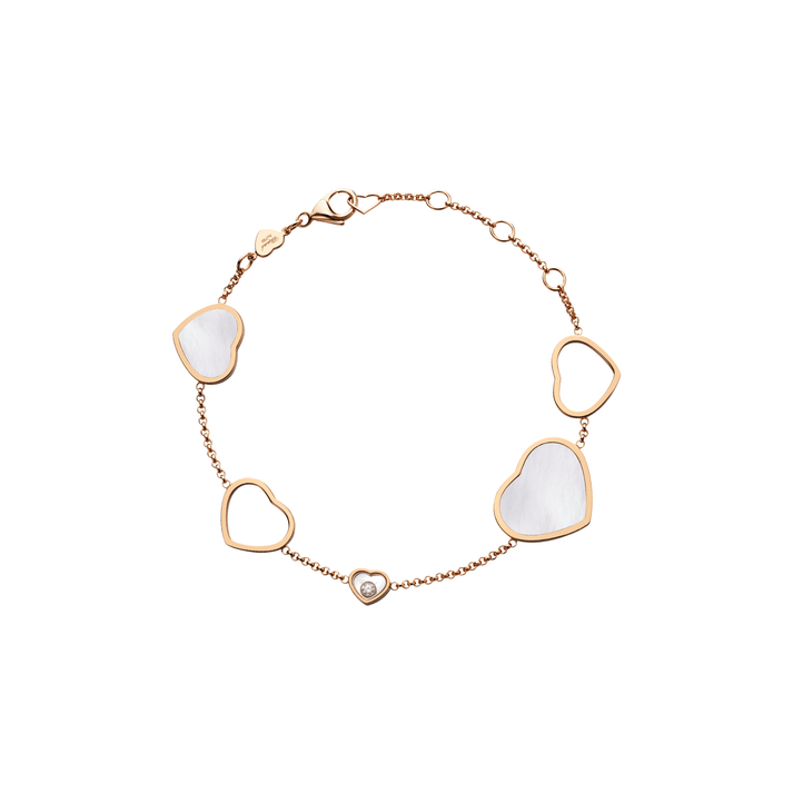 HAPPY HEARTS BRACELET, ETHICAL ROSE GOLD, DIAMOND, MOTHER-OF-PEARL 857482-5031