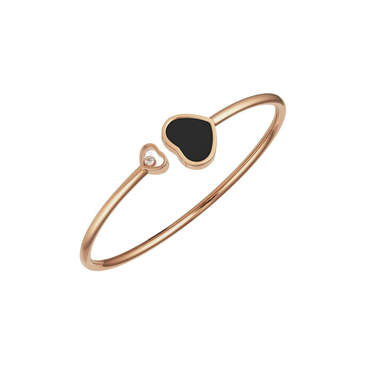 HAPPY HEARTS BANGLE, ETHICAL ROSE GOLD, DIAMOND, ONYX 857482-5200