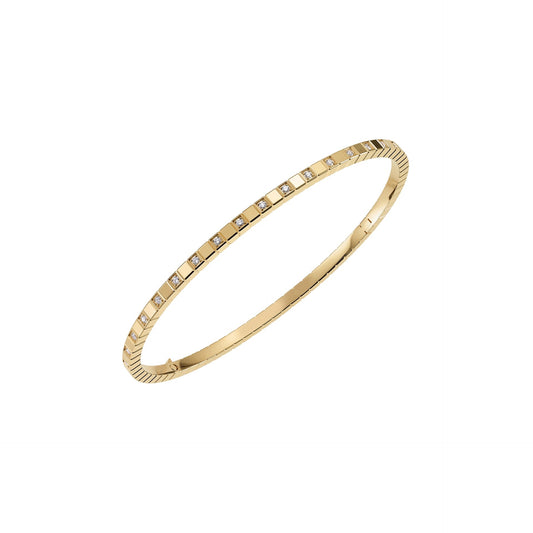 ICE CUBE BANGLE, ETHICAL YELLOW GOLD, HALF-SET DIAMONDS 857702-0009