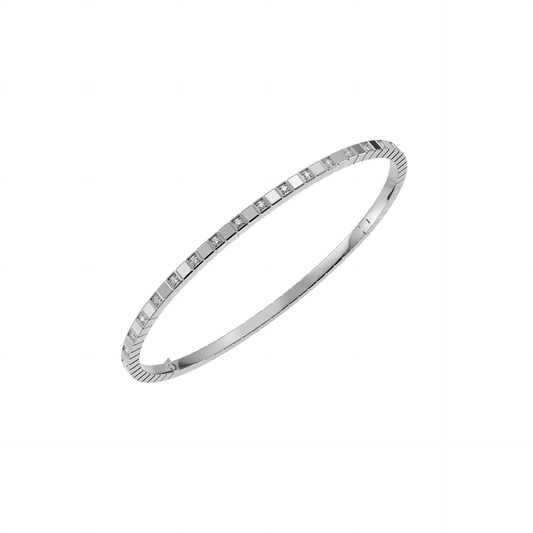 ICE CUBE BANGLE, ETHICAL WHITE GOLD, HALF-SET DIAMONDS 857702-1009