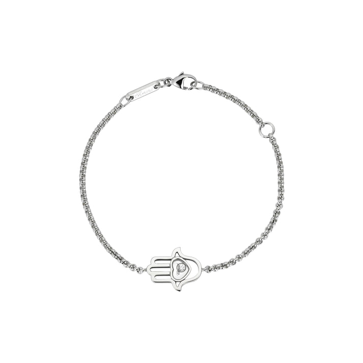 HAPPY DIAMONDS GOOD LUCK CHARMS BRACELET, ETHICAL WHITE GOLD, DIAMOND 857864-1001