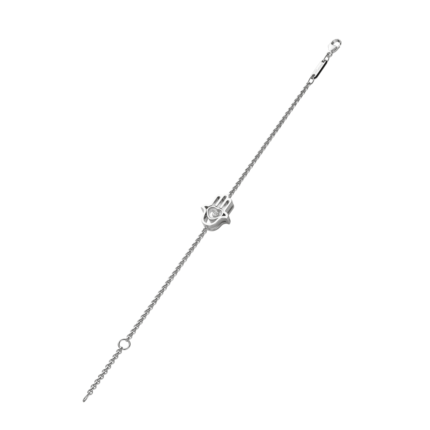 HAPPY DIAMONDS GOOD LUCK CHARMS BRACELET, ETHICAL WHITE GOLD, DIAMOND 857864-1001