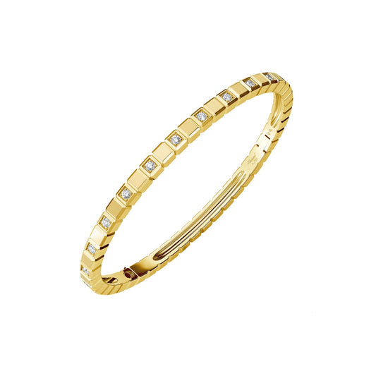 ICE CUBE BANGLE, ETHICAL YELLOW GOLD, HALF-SET DIAMONDS 858350-0004