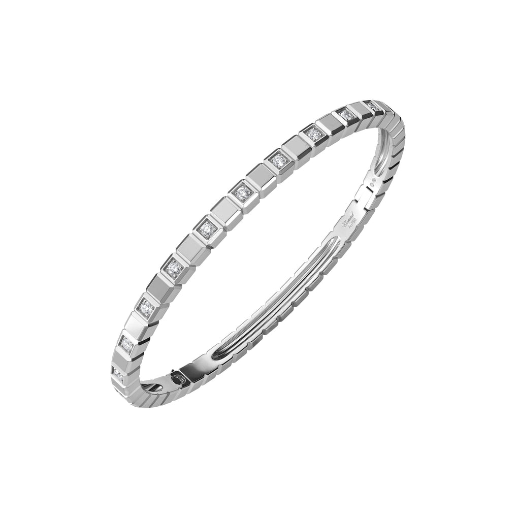 ICE CUBE BANGLE, ETHICAL WHITE GOLD, HALF-SET DIAMONDS 858350-1004