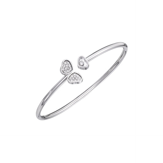 HAPPY HEARTS WINGS BANGLE, ETHICAL WHITE GOLD, DIAMONDS 85A083-1900