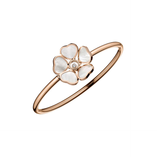 HAPPY HEARTS FLOWERS BANGLE, ETHICAL ROSE GOLD, DIAMOND, MOTHER-OF-PEARL 85A085-5300