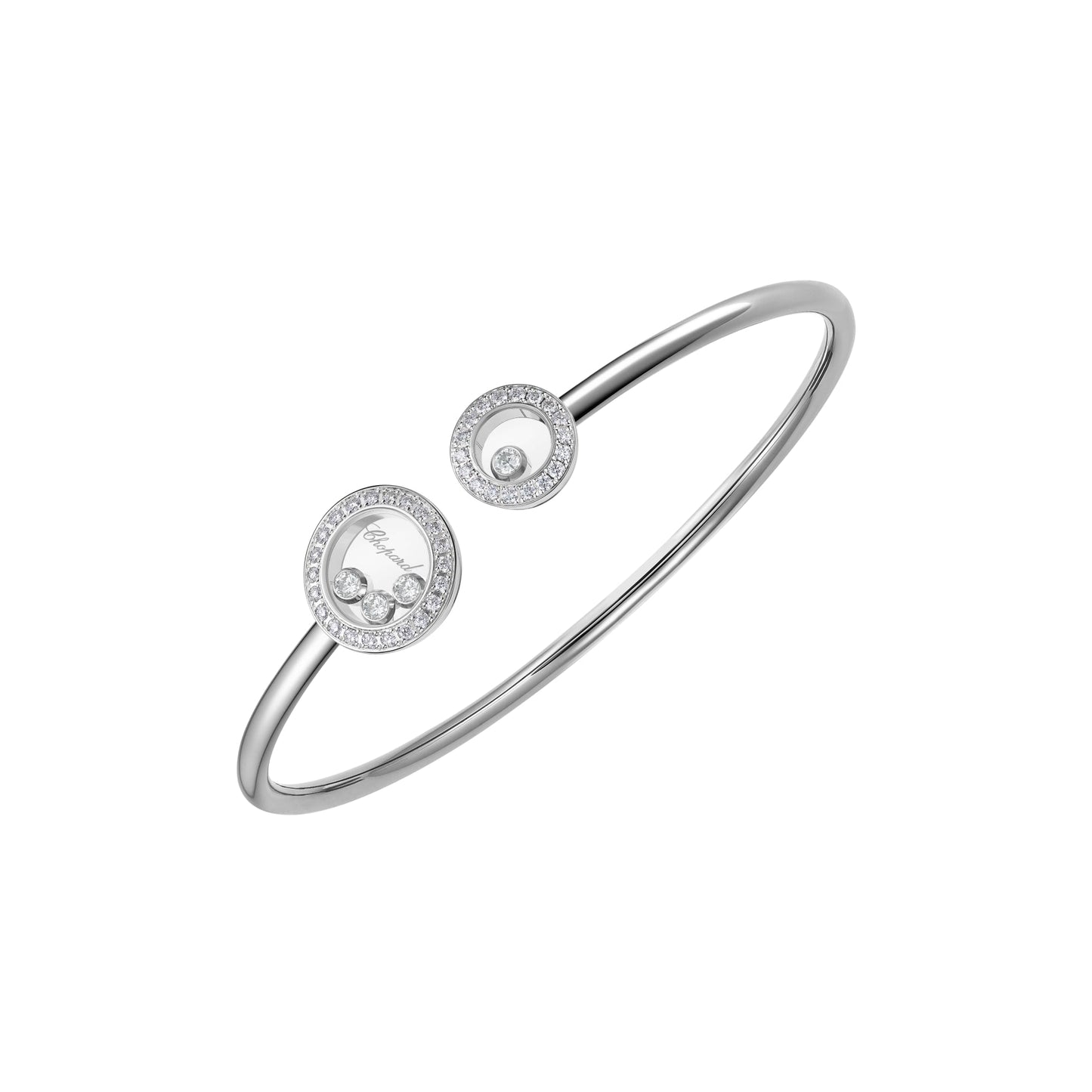 HAPPY DIAMONDS ICONS BANGLE, ETHICAL WHITE GOLD, DIAMONDS 85A618-1200