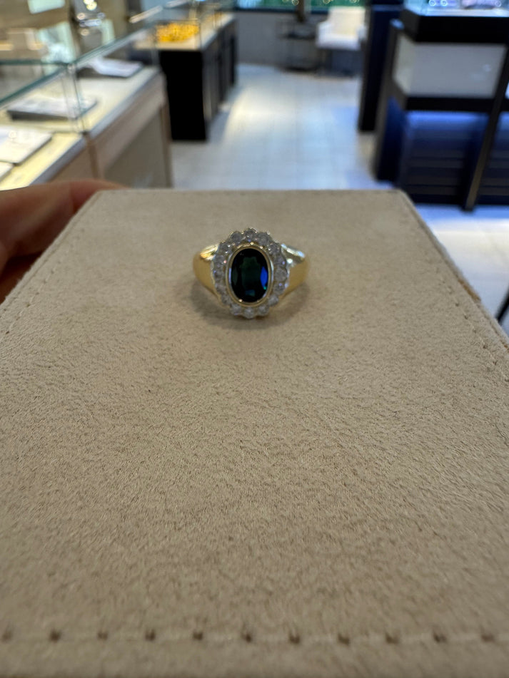 Sapphire and Diamond Pinky Ring