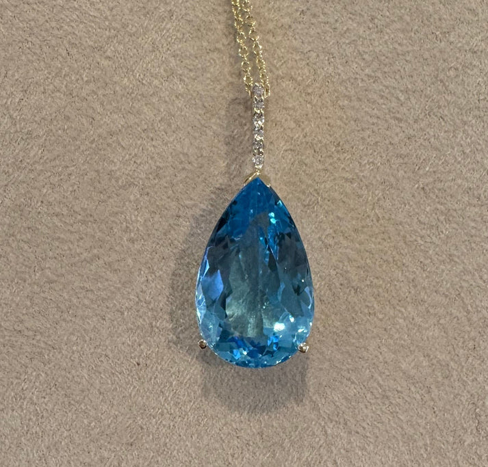 Blue Topaz Pear Necklace