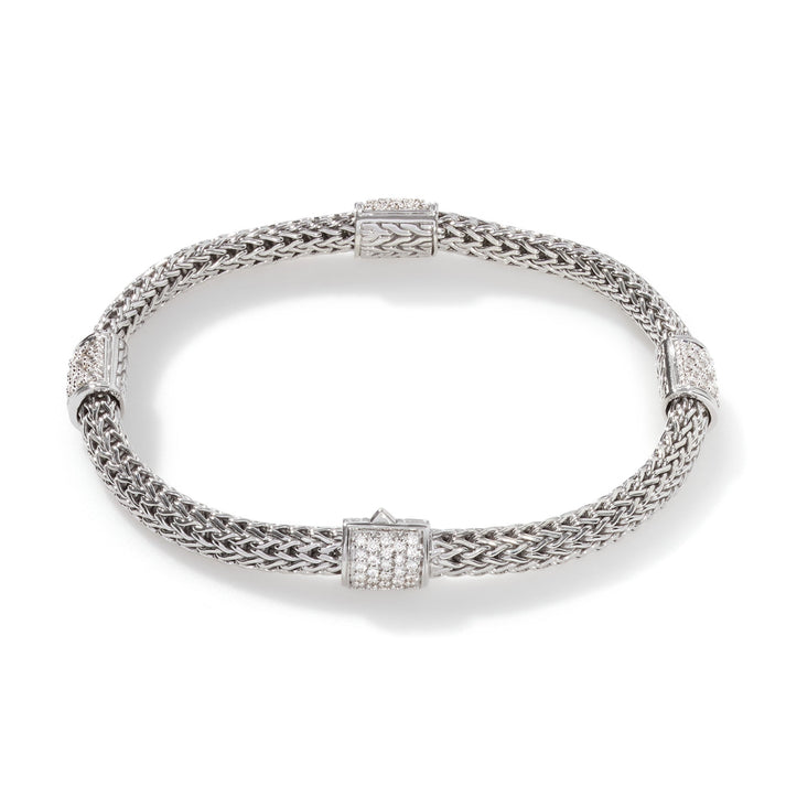 John Hardy Icon Bracelet, Sterling Silver, Diamonds, 5MM BBP9694DI