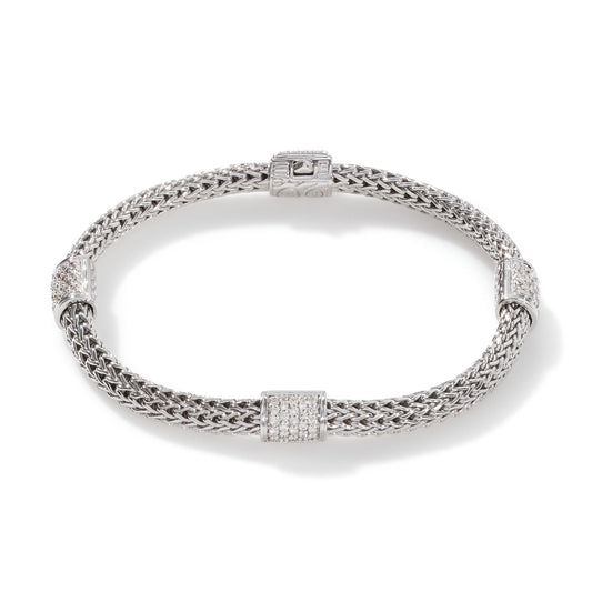 John Hardy Icon Bracelet, Sterling Silver, Diamonds, 5MM BBP9694DI