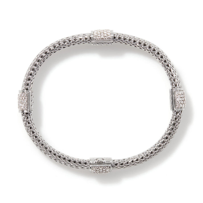 John Hardy Icon Bracelet, Sterling Silver, Diamonds, 5MM BBP9694DI