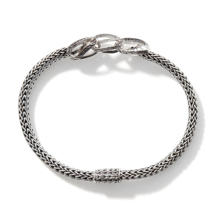 John Hardy Surf Bracelet, Sterling Silver, Pavé BBS902404BLSBN