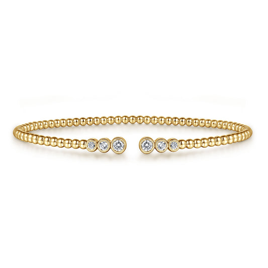 14K Yellow Gold Bujukan Diamonds Split Bangle BG4120-62Y45JJ