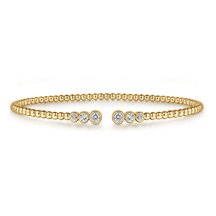 14K Yellow Gold Bujukan Diamonds Split Bangle BG4120-62Y45JJ
