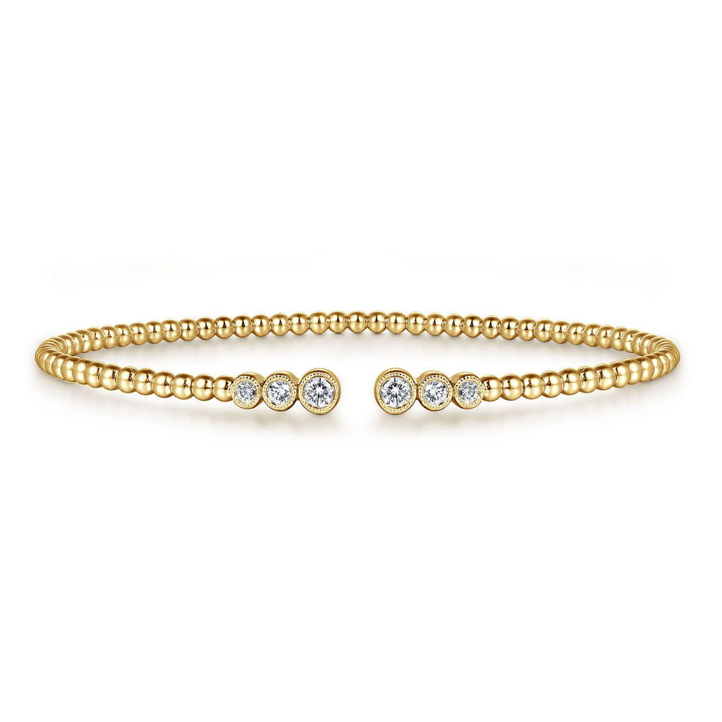 14K Yellow Gold Bujukan Diamonds Split Bangle BG4120-62Y45JJ