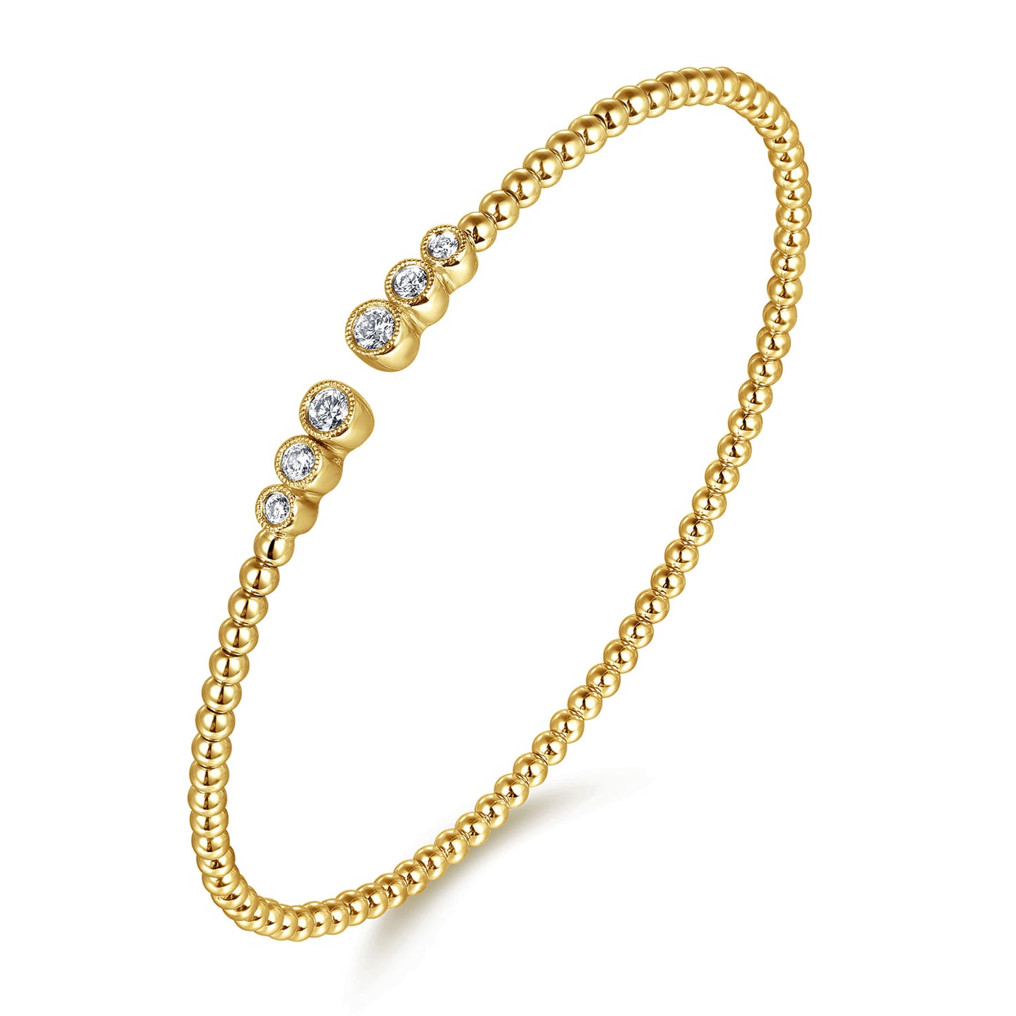 14K Yellow Gold Bujukan Diamonds Split Bangle BG4120-62Y45JJ