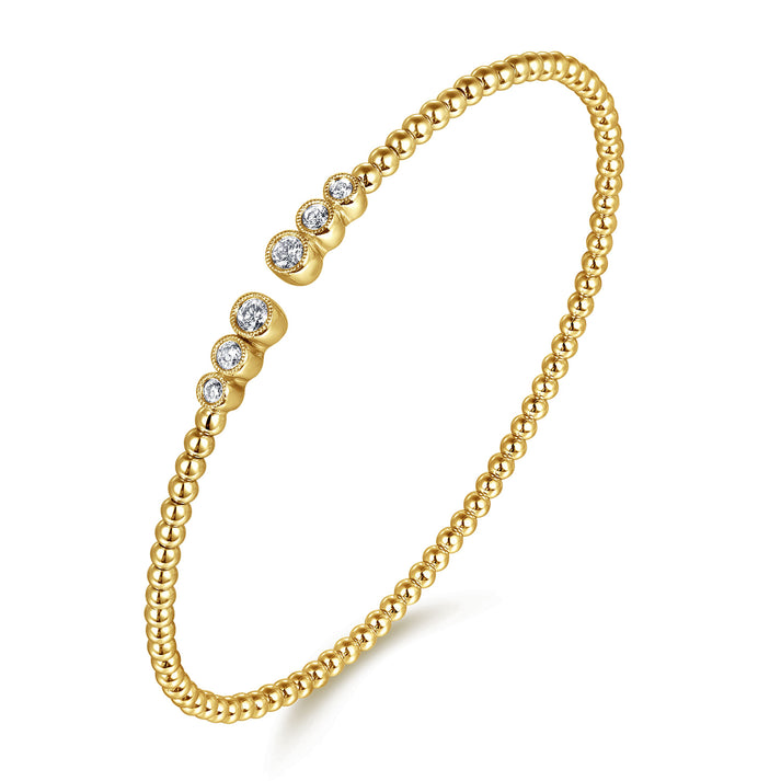 14K Yellow Gold Bujukan Diamonds Split Bangle BG4120-62Y45JJ