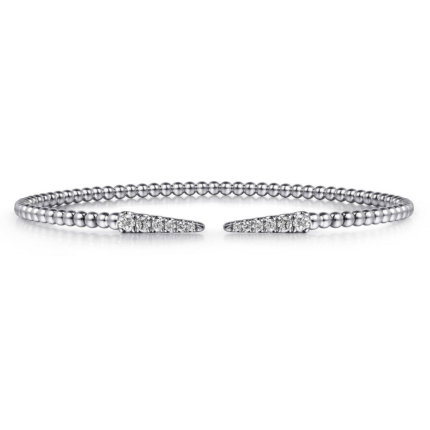 14K White Gold Bujukan Diamond Spikes Split Bangle BG4216-62W45JJ