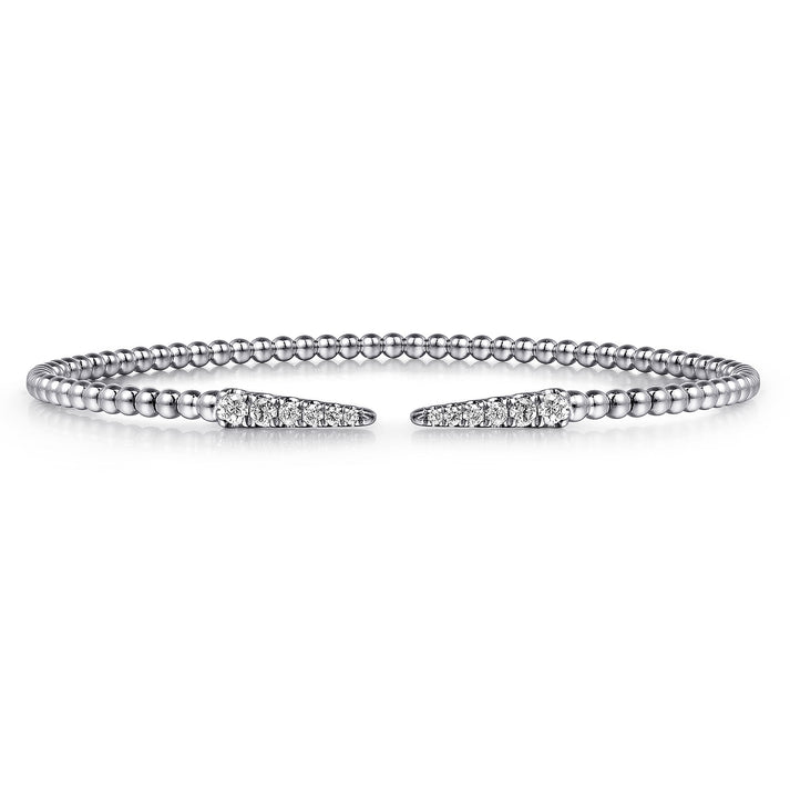 14K White Gold Bujukan Diamond Spikes Split Bangle BG4216-62W45JJ