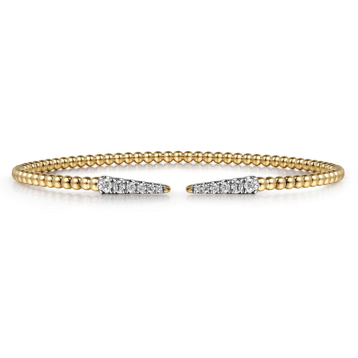 14K Yellow Gold Bujukan Diamond Spikes Split Bangle BG4216-62Y45JJ