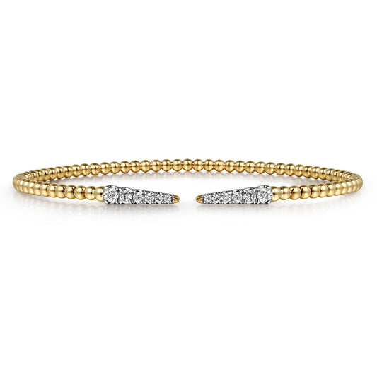 14K Yellow Gold Bujukan Diamond Spikes Split Bangle BG4216-62Y45JJ