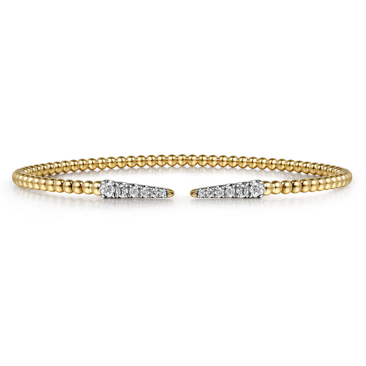 14K Yellow Gold Bujukan Diamond Spikes Split Bangle BG4216-62Y45JJ