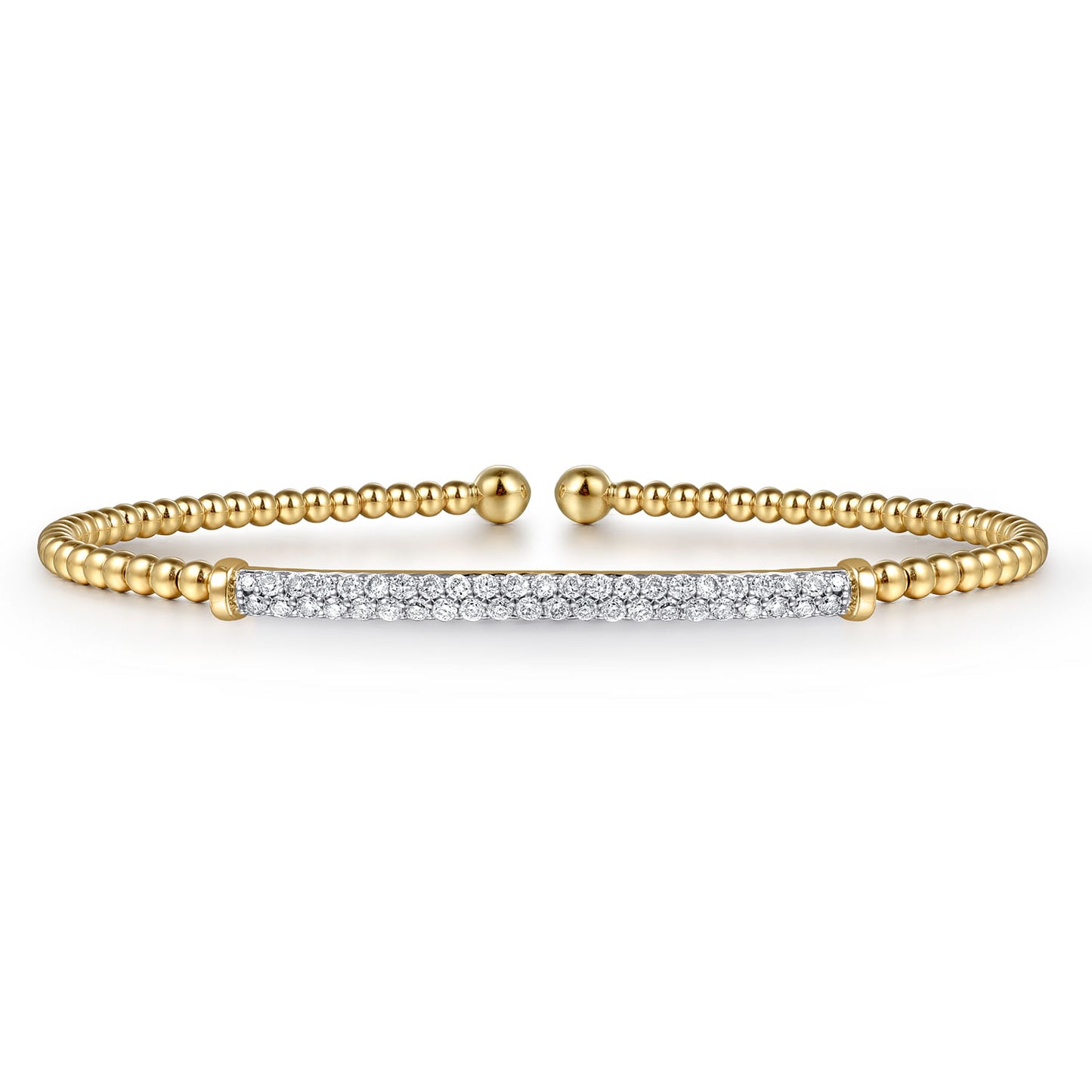 14K Yellow Gold Bujukan Diamond Bar Split Bangle BG4262-62Y45JJ