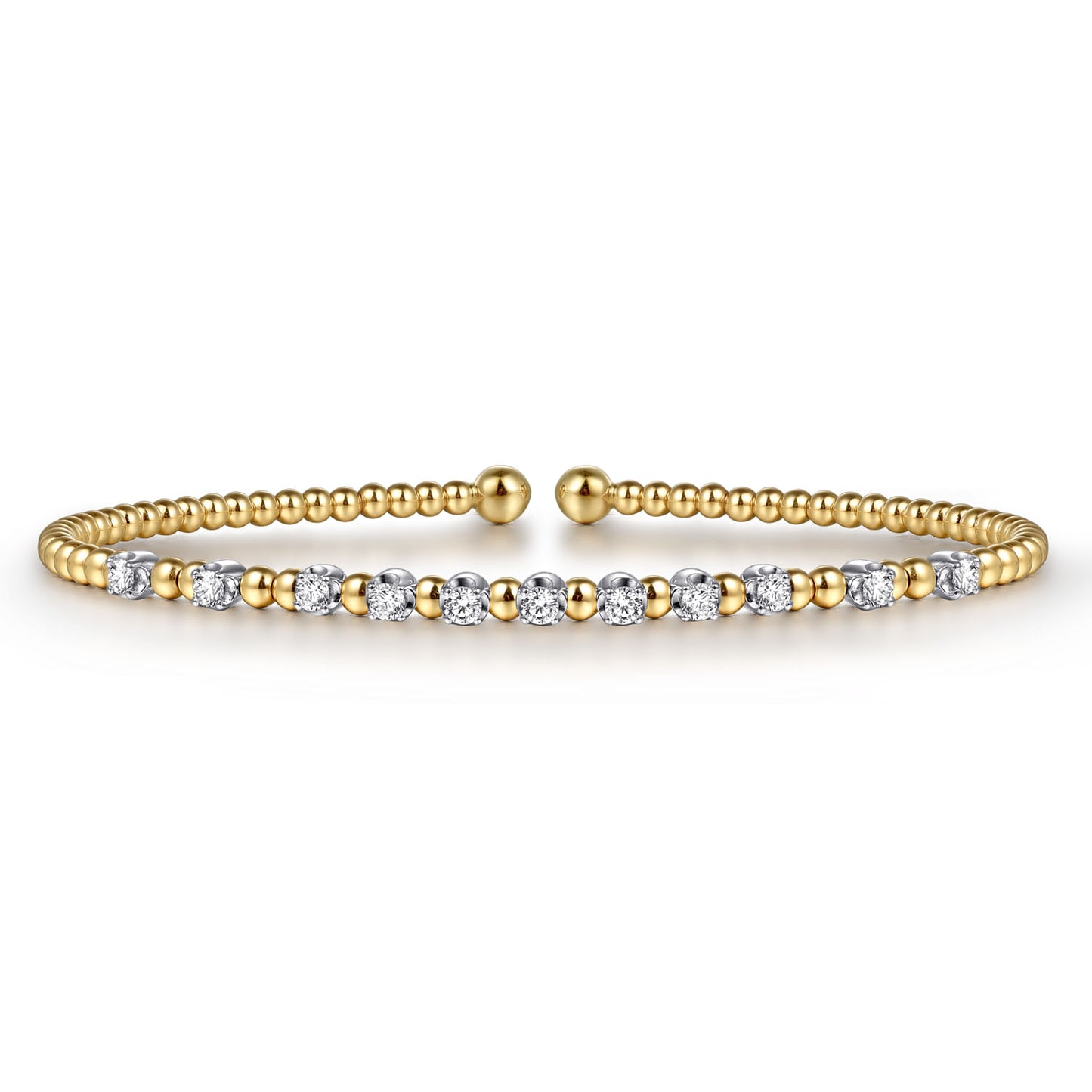 14K White-Yellow Gold Bujukan Diamond Split Bangle  BG4279-62M45JJ