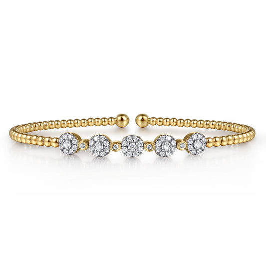 14K Yellow Gold Bujukan Diamond Split Bangle BG4335-62Y45JJ