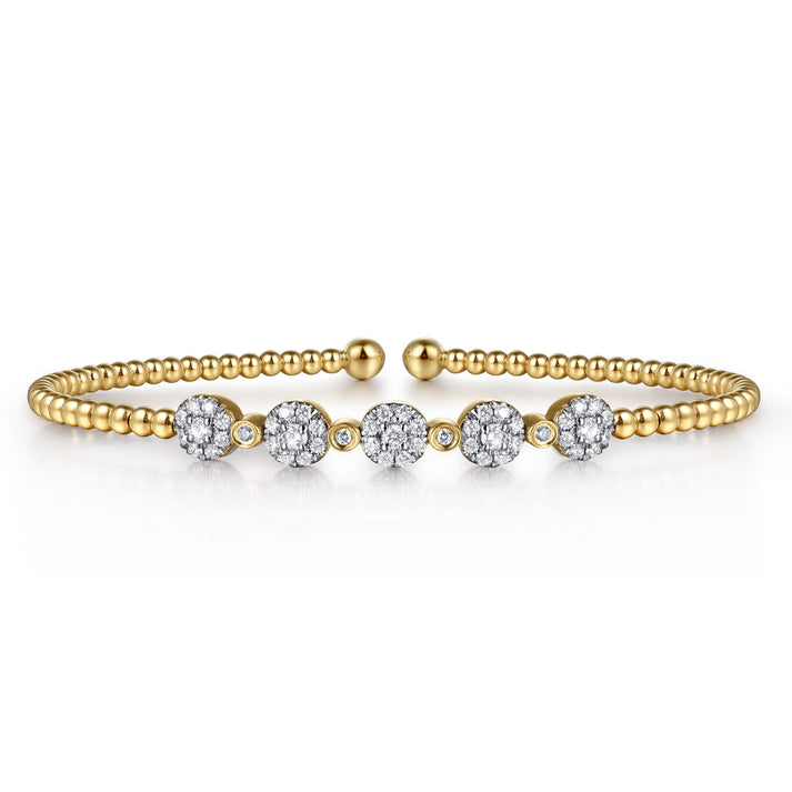 14K Yellow Gold Bujukan Diamond Split Bangle BG4335-62Y45JJ