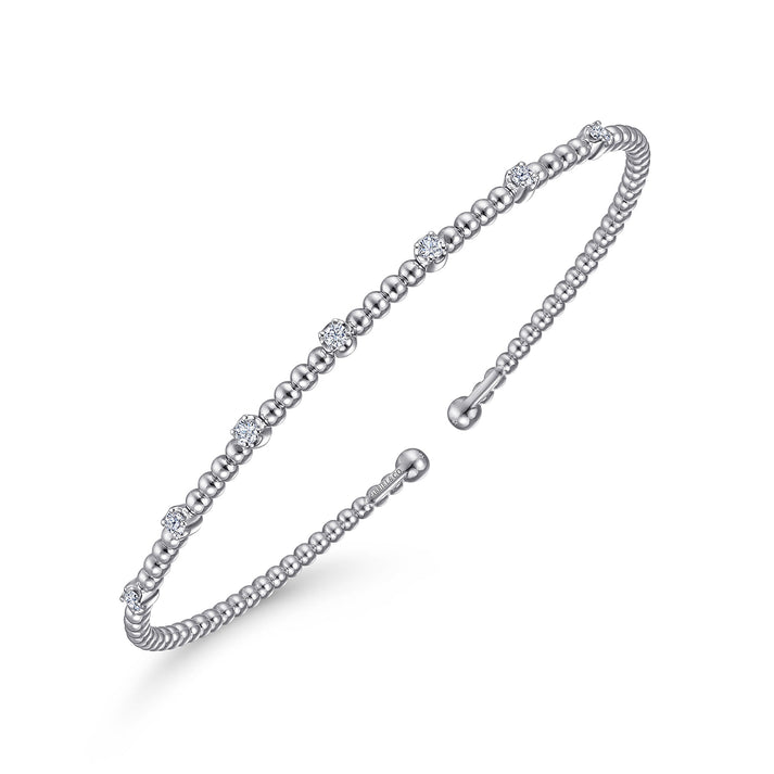 14K White Gold Bujukan Diamond Stations Bangle  BG4436-62W45JJ
