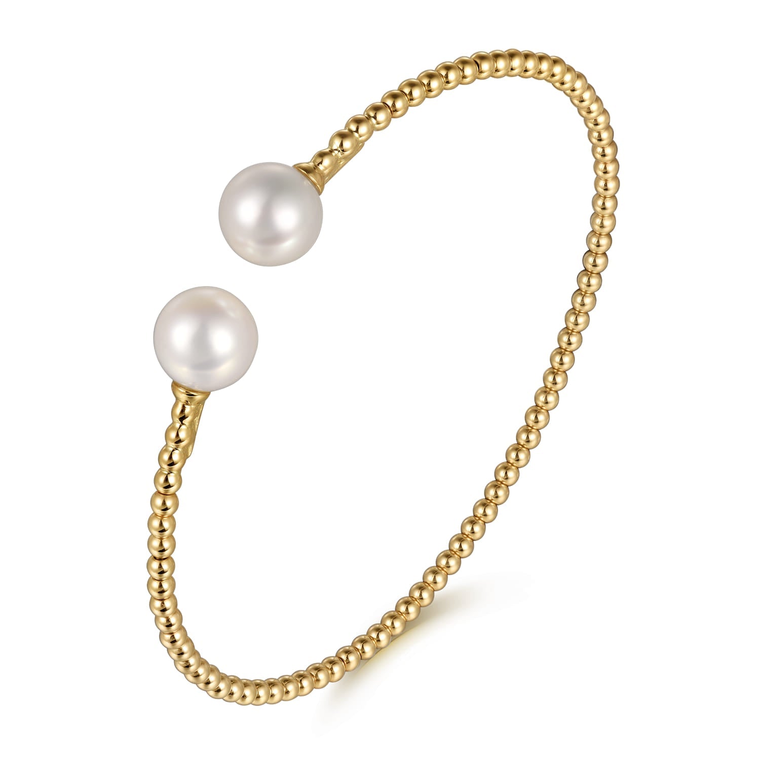 14K Yellow Gold Bujukan Pearls Split Bangle BG4475-6Y4JPL - Dejaun Jewelers