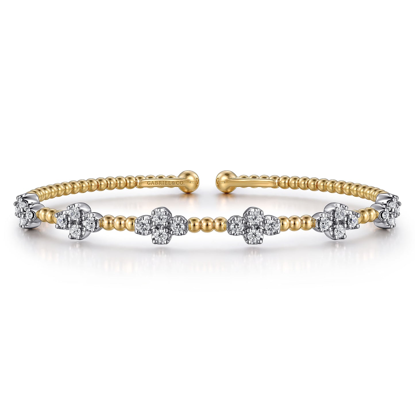 14K White-Yellow Gold Bujukan Diamond Bangle BG4782-62M45JJ
